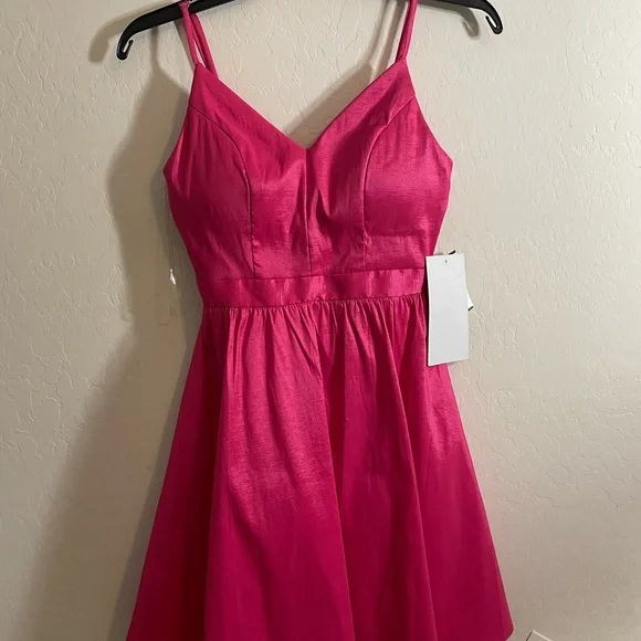 honey and rosie pink dress Honey & Rosie Satin Pink Ruffle Maxi Dress Size Large